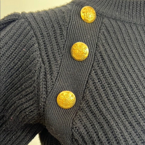 Veronica Beard Black Ribbed Puff Sleeve Hoodie - Picture 4 of 5